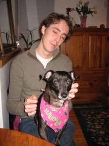 Sitting on laps was one of Zuni's favorite past times.